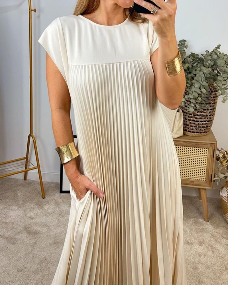 Louvraine - Elegant Pleated Maxi Dress