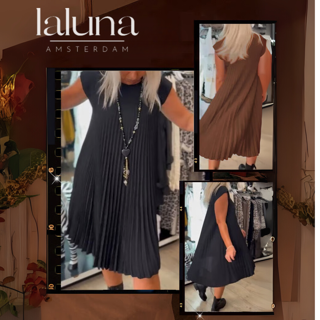 Louvraine - Elegant Pleated Maxi Dress